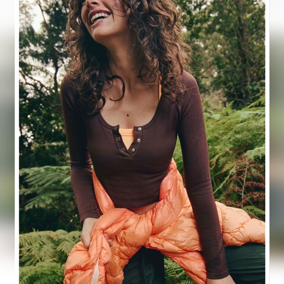Fp Movement By Free People Bail Out Layer Top In Cocoa - Picture 2 of 6